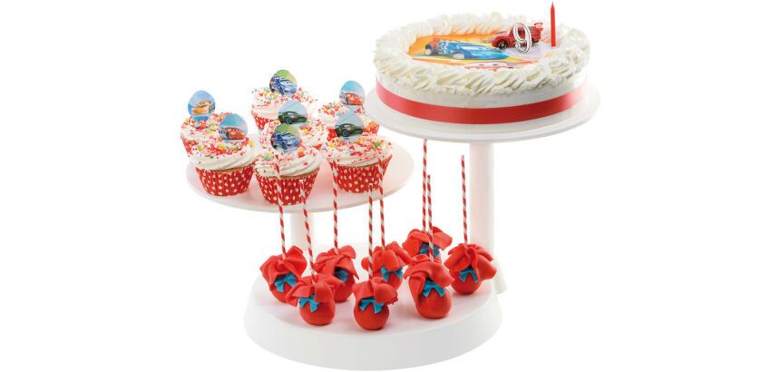 présentoir à gâteaux pour buffet 3 étages de 28 cm hauteur 25 cm