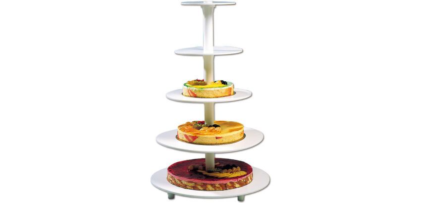 présentoir à pièce montée 5 étages 20,25,32, 40 et 44 cm hauteur 71 cm