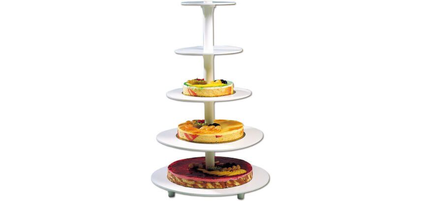 présentoir à pièce montée 5 étages 20,25,32, 40 et 44 cm hauteur 71 cm