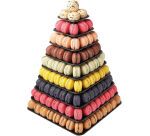 pyramide à macarons carrée 9 étages 300x300x H 440 mm en PET noir