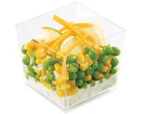 carton de 200 (10 sachets de 20) verrines en polystyrène pour entrées et desserts Craps transparentes 70x70x64 mm 23 cl