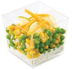 carton de 200 (10 sachets de 20) verrines en polystyrène pour entrées et desserts Craps transparentes 70x70x64 mm 23 cl