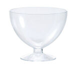 carton de 100 coupes en polystyrène dessert à pied transparentes rondes ø 90 H75 mm 17,5 cl