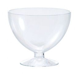 carton de 100 coupes en polystyrène dessert à pied transparentes rondes ø 90 H75 mm 17,5 cl