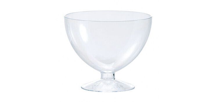 carton de 100 coupes en polystyrène dessert à pied transparentes rondes ø 90 H75 mm 17,5 cl