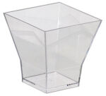 carton de 180(15 paquets de 12) verrines en polystyrène pour entrées et desserts Cubo  transparentes 70x70 mm 18 cl