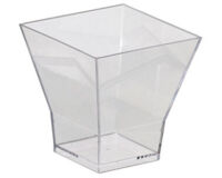 carton de 180(15 paquets de 12) verrines en polystyrène pour entrées et desserts Cubo  transparentes 70x70 mm 18 cl