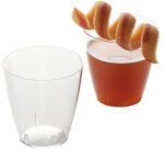carton de 750 (30 paquets de 25) verrines en polystyrène pour mises en bouche Punto ø 48 H50 mm 6 cl transparentes