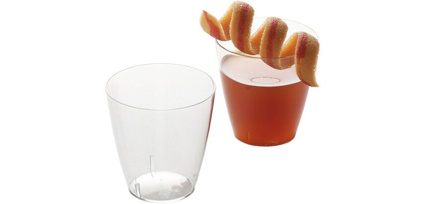 carton de 750 (30 paquets de 25) verrines en polystyrène pour mises en bouche Punto ø 48 H50 mm 6 cl transparentes
