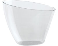 carton de 100 verrines en polystyrène pour mises en bouche Ellipse transparentes ø 69 H 57 mm 8,5 cl