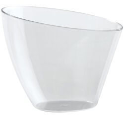 carton de 100 verrines en polystyrène pour mises en bouche Ellipse transparentes ø 69 H 57 mm 8,5 cl