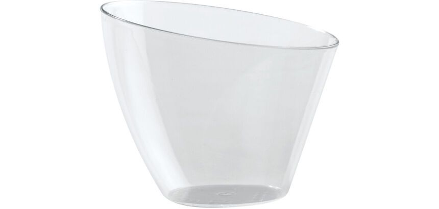 carton de 100 verrines en polystyrène pour mises en bouche Ellipse transparentes ø 69 H 57 mm 8,5 cl