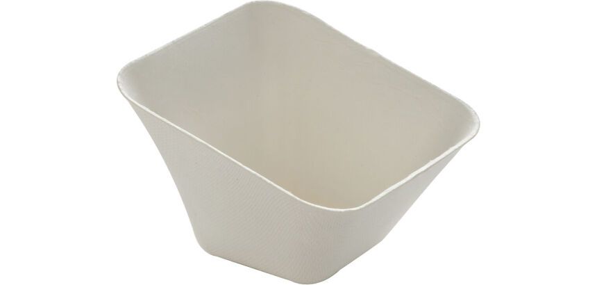 carton de 600 (12 paquets de 50) mises en bouche en fibre mini plats carrés 65x65 h 45 mm