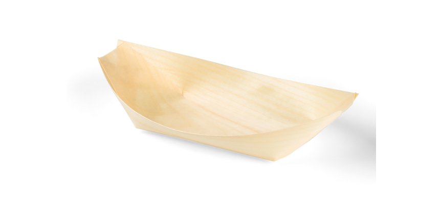 carton de 1000 (20 paquets de 50) barquettes en feuille de pin 130x80x20 mm