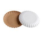 boîte de 500 (10 sachets de 50) coupelles en carton festonnées kraft / blanc ø 95 mm