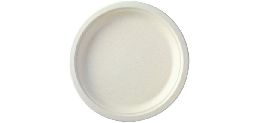 carton de 500 (10 paquets de 50) assiettes en fibre rondes blanches ø 26 cm