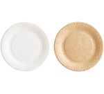 carton de 1000 (10 paquets de 100) assiettes carton bioline couleur kraft ø 18 cm