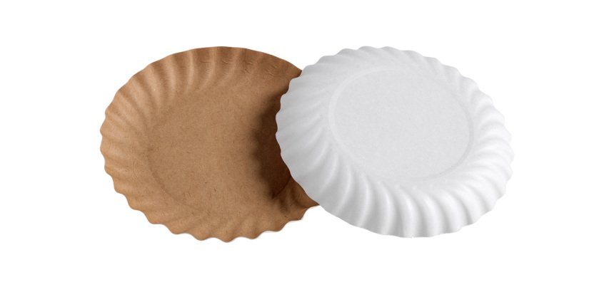 boîte de 500 (10 sachets de 50) coupelles en carton festonnées kraft / blanc ø 125 mm