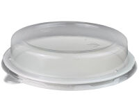 carton de 1000 (10 sachets de 100) couvercles en pet pour saladiers ronds en fibre de canne ø 114 mm