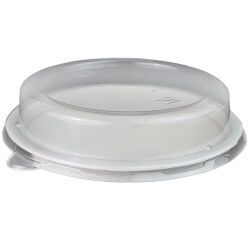 carton de 1000 (10 sachets de 100) couvercles en pet pour saladiers ronds en fibre de canne ø 114 mm