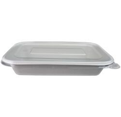 carton de 600 (12 paquets de 50) couvercles en pet pour barquettes en fibre 215x140 mm