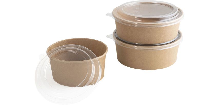 carton de 300 (6 sachets de 50) saladiers carton kraft brun ronds ø 150 mm 100 cl