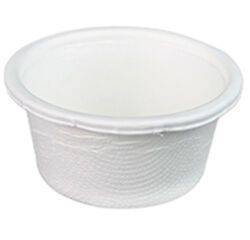 carton de 1000 (20 sachets de 50) pots à sauce en fibre de canne ronds sans couvercle ø 60 mm 6 cl