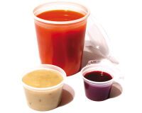 Carton de 500 (10 sachets de 50) pots à coulis PS ø 9,7 cm hauteur 4,5 cm 20 cl