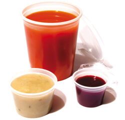 Carton de 500 (10 sachets de 50) pots à coulis PS ø 9,7 cm hauteur 4,5 cm 20 cl