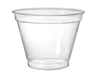 Carton de 800 (16 sachets de 50) pots évasés en PET 28 cl ø 9,5 cm
