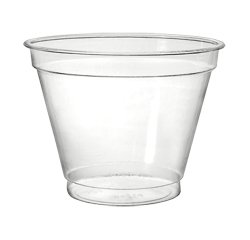 Carton de 800 (16 sachets de 50) pots évasés en PET 28 cl ø 9,5 cm