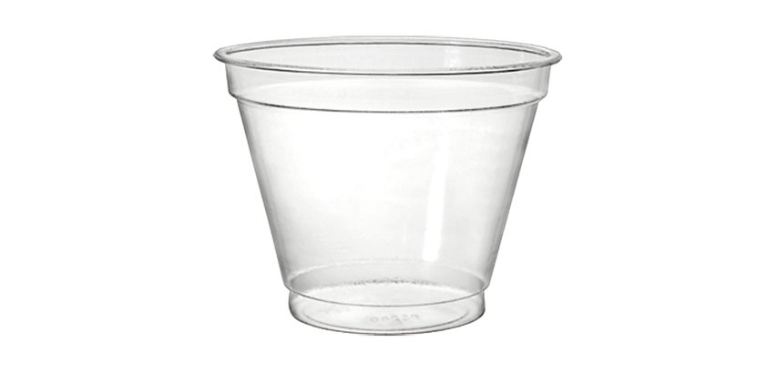 Carton de 800 (16 sachets de 50) pots évasés en PET 28 cl ø 9,5 cm