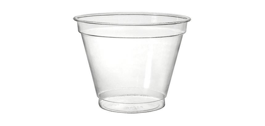 Carton de 800 (16 sachets de 50) pots évasés en PET 28 cl ø 9,5 cm