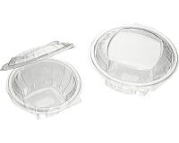 Carton de 400 (4 sachets de 100) saladiers cristal avec couvercles à charnière ø 17 cm hauteur 9 cm 75 cl