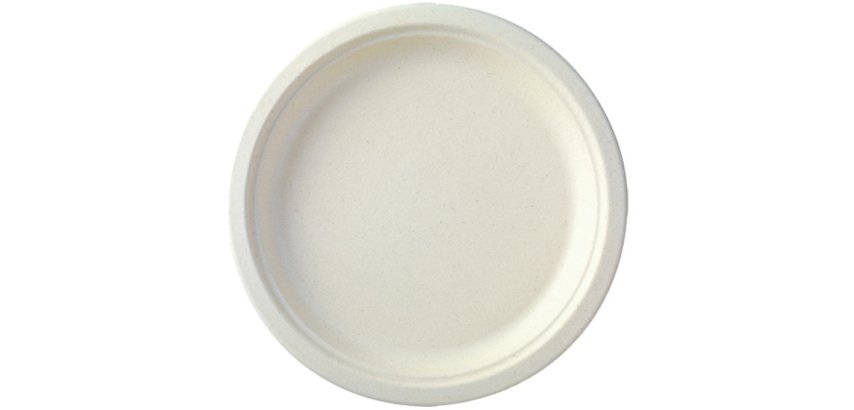 carton de 1000 (20 paquets de 50) assiettes en fibre rondes blanches ø 18 cm