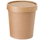 carton de 500 ( 10 sachets de 50) couvercles carton brun ronds pour pots 35/47 cl