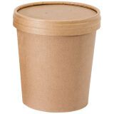 carton de 500 ( 10 sachets de 50) couvercles carton brun ronds pour pots 35/47 cl