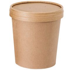 carton de 500 ( 10 sachets de 50) couvercles carton brun ronds pour pots 35/47 cl