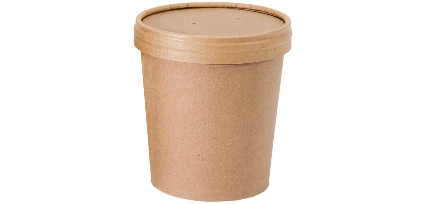 carton de 500 ( 10 sachets de 50) couvercles carton brun ronds pour pots 35/47 cl