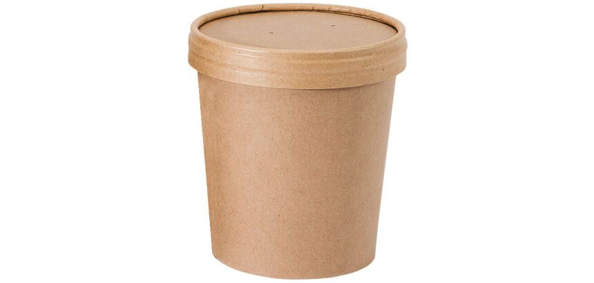 carton de 500 ( 10 sachets de 50) couvercles carton brun ronds pour pots 35/47 cl