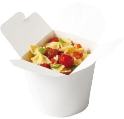 carton de 500 (10 sachets de 50) pots snack à pâtes carton blanc avec couvercle repliable 75 cl