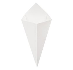 paquet de 200 cornets à frites en carton blanc 270x160 mm / 250 g