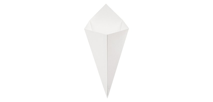 paquet de 200 cornets à frites en carton blanc 270x160 mm / 250 g
