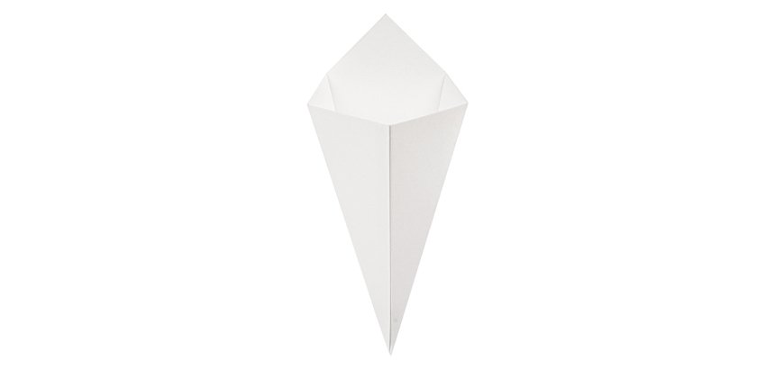 paquet de 200 cornets à frites en carton blanc 270x160 mm / 250 g