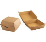 carton de 300 (6 sachets de 50) boîtes à burger carrées en carton brun 150x1155 h 40/75 mm