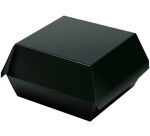sachet de 50 boîtes burger carton noir avec couvercle articulé 11,5x11,5 cm hauteur 6 cm