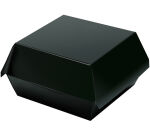 sachet de 50 boîtes burger carton noir avec couvercle articulé 15x15 cm hauteur 7,5 cm