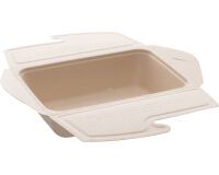 carton 150 (2 sachets de 75) boîtes repas fibre kraft 21x15 cm h 5,3 cm 100 cl