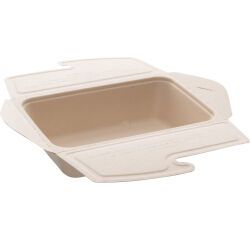 carton 150 (2 sachets de 75) boîtes repas fibre kraft 21x15 cm h 5,3 cm 100 cl