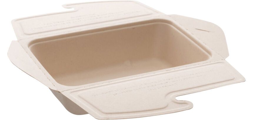 carton 150 (2 sachets de 75) boîtes repas fibre kraft 21x15 cm h 5,3 cm 100 cl